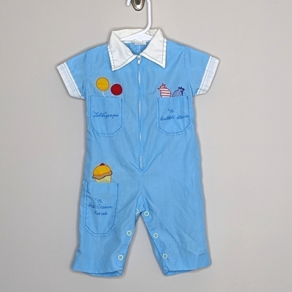 Vintage Candy Lollipop Icecream Romper 3-6m